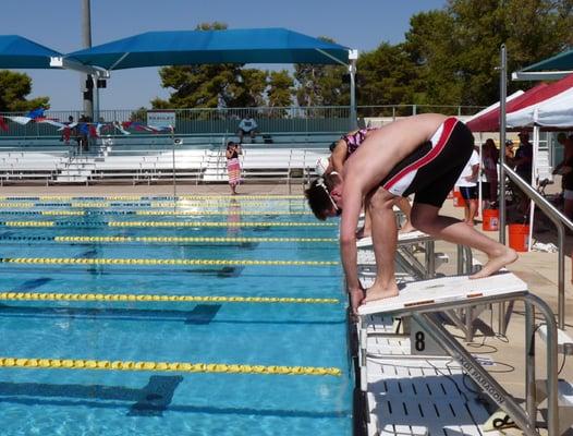 A Long Course Masters competition at the Kino Aquatic Center.