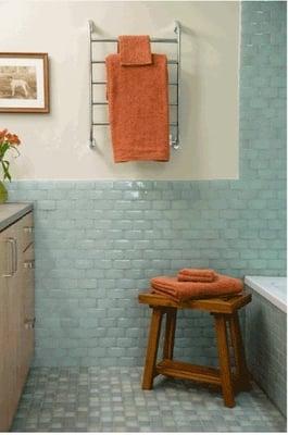 Recycled glass tile.