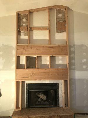 STEP # 3 FRAMING FOR A FIRE PLACE FRAME AND WALL MOUNT TV.TV