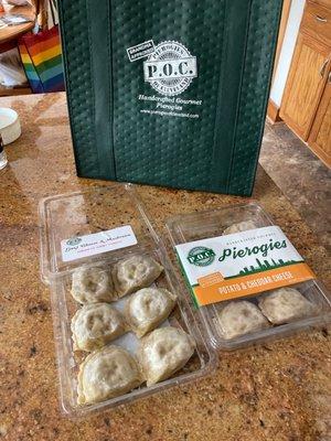 Pierogi flavors I brought home.