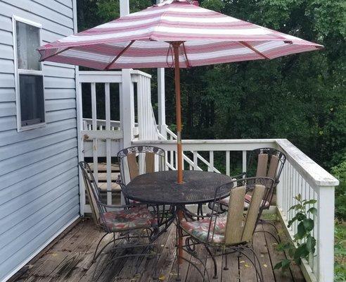 The back patio of the apartment.