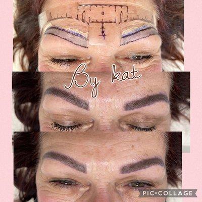 Microblading and shading brows on fleek