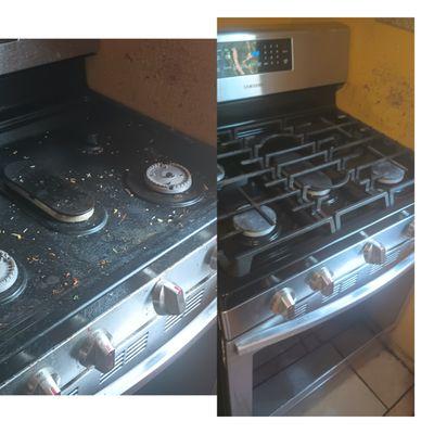 I love making a dirty stove look new