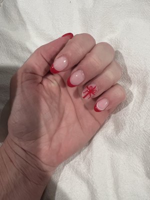 Holiday powder gel nails