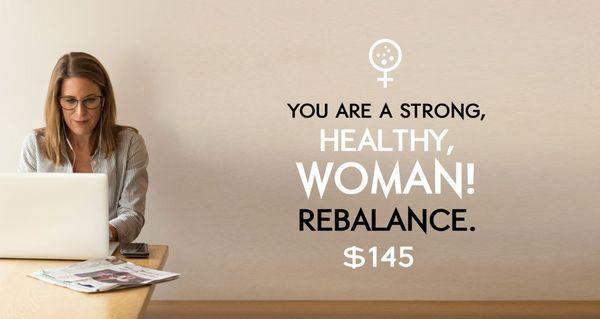 REBALANCE - Women's Health Packed with folic acid, magnesium, zinc, and B vitamins, this infusion is formulated to rebalance your system