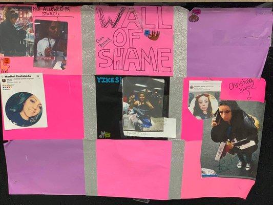 Wall of Shame! If you steal welcome aboard to the wall of shame!