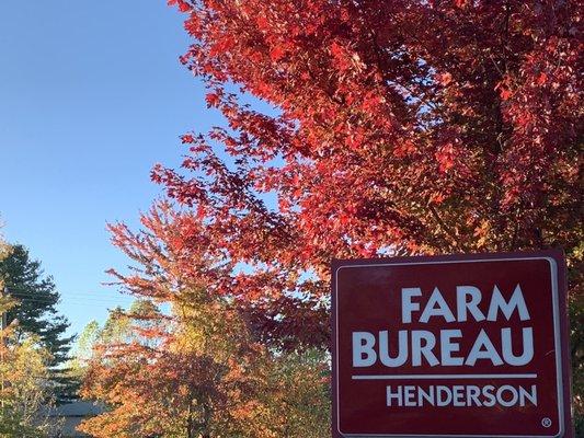 Henderson County Farm Bureau Office in the fall.