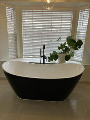 Free standing tub install.