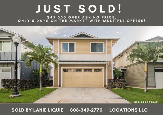 SOLD! Sold more than asking price, in escrow within 1 week on the market and with multiple offers!