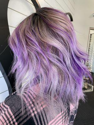 blonde with purple