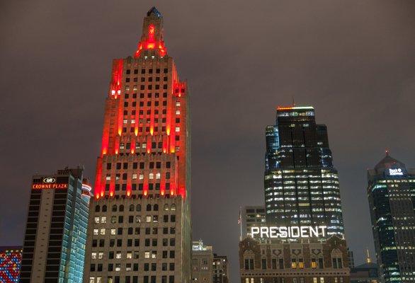 Mike Hagen Electric painting the Kansas City skyline red during a Chiefs game!