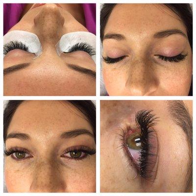 Hybrid lashes, volume mixed with classic