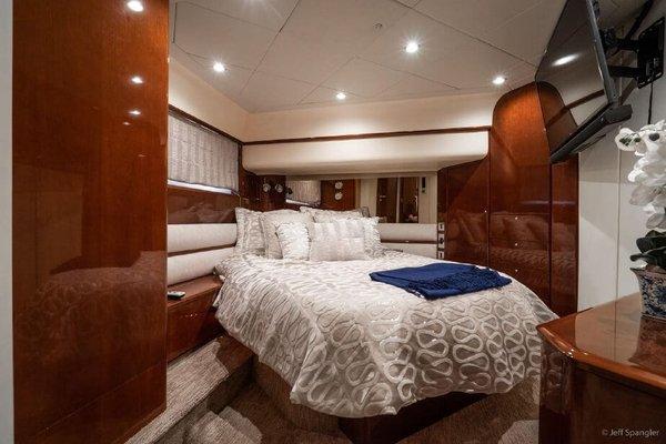 One of our 4 luxury staterooms, similar to a 5-star hotel.