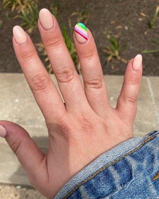 Pride month nails! Round shape.