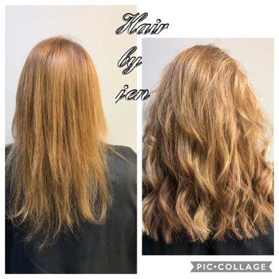 Hair Extensions before & After