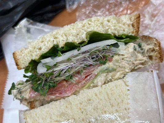 Tuna and sprouts on sourdough