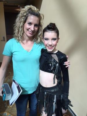 Owner Stacie Souza with one of her soloists before hitting the stage