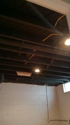 Black basement ceiling