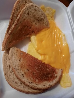 No 1 breakfast: 2 eggs and toast $3.69