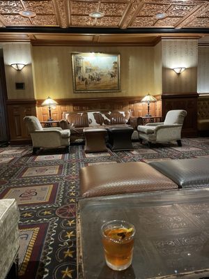 Lounge area and old fashioned