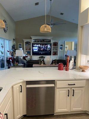 Kitchen opened to living area