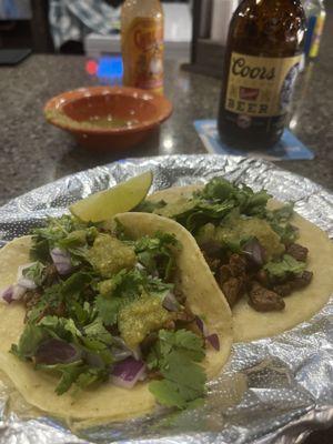 Mexican asada tacos