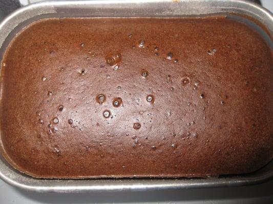 chocolate lava cake right out of the oven