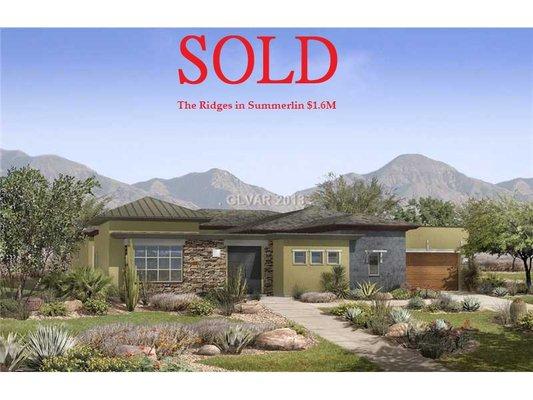 The Ridges in Summerlin, gorgeous guard gated golf community with spectacular City & Mountains views & lots of amenities, SOLD $1.6M