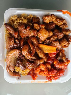 3 entree platter - general tso's chicken, teriyaki chicken and spicy chicken