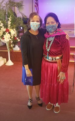 Tammy with Lavern at Window Rock Christian Church May 2021 for Mother's Day.