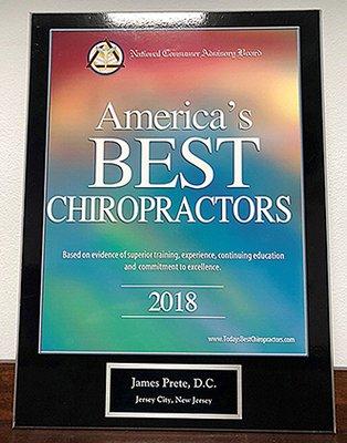 Dr. Prete - 2018 Voted America's Best in Superior Training and Commitment to Excellence