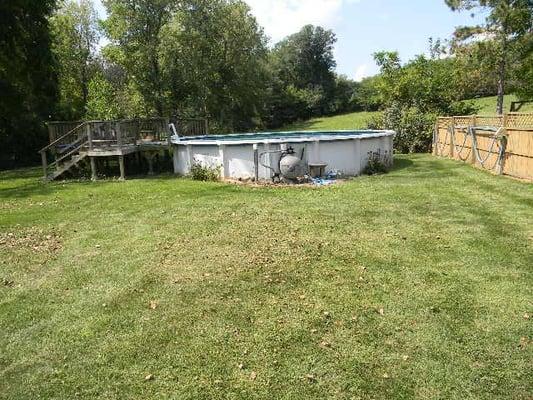 Large inviting above ground pool will keep you cool all summer long.  Attached deck and all pool equipment will remain with t...