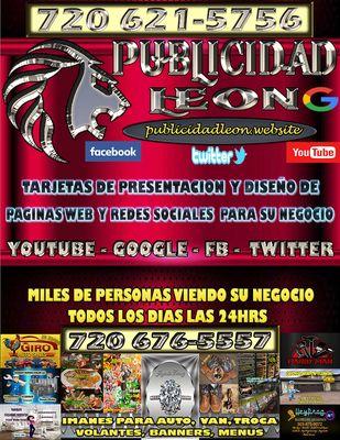 imprenta y publicidad leon, disenamos el logotipo de todo tipo de negocio, creamos su pagina web redes sociales fb, google, twitter, youtube