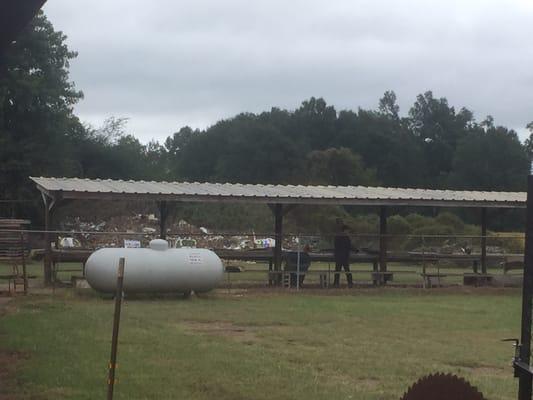 The gun range. Yeah that's a propane tank!