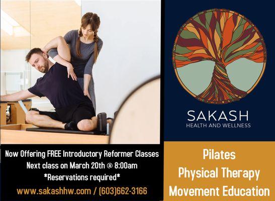 FREE Introductory Reformer Classes offered monthly