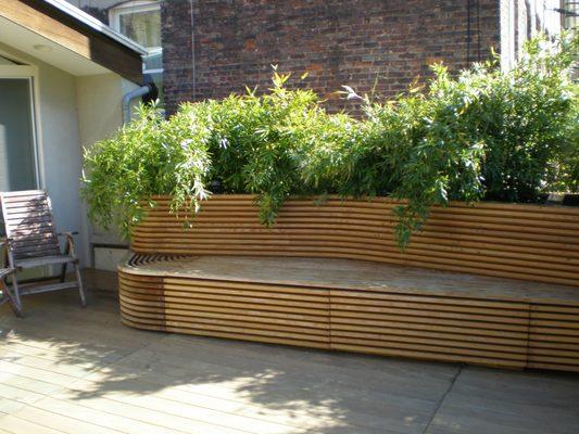 Terrace with seating storage