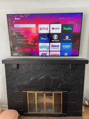 Tv over fire place