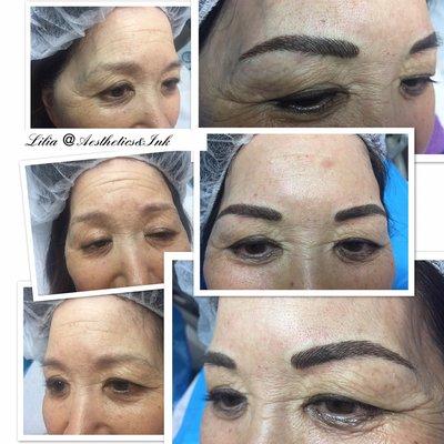 Micro blading brows procedure