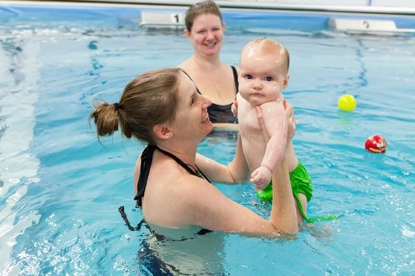 Parent baby swim class at Asheville Family Fitness