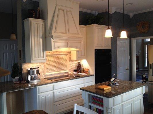 Wood hood kitchen remodel