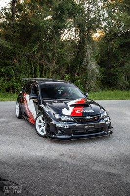 Subaru STI | 3M Gloss White & Red Racing Livery