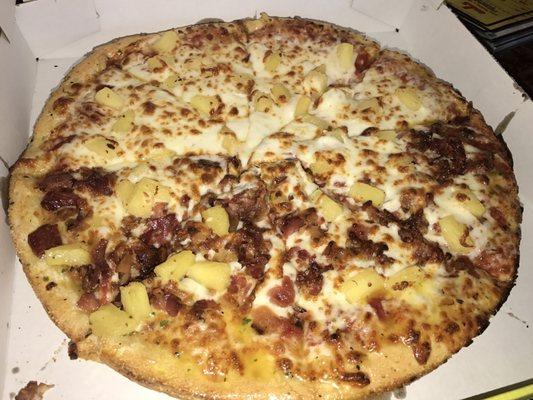 Pineapple and bacon with garlic butter crust YUUUUM