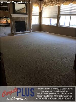 Customer in Antioch, CA called us for same day service and we responded. Another happy customer! #Carpet #Cleaning #CarpetsPlus #Service