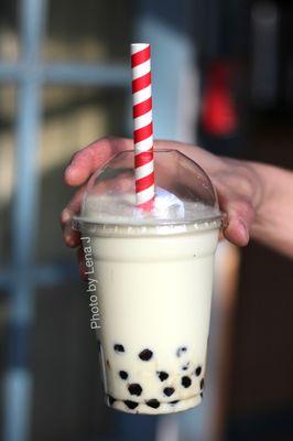 Jasmine Green Tea Bubble Tea with Tapioca Pearls - made from a powder