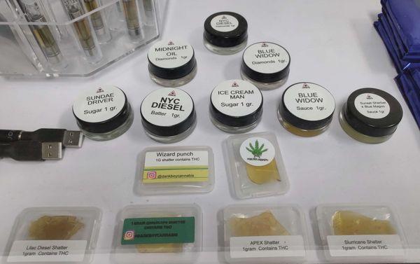 We have Diamonds, Sauce, Badder, Shatter, and distillate syringes! Every Thursday and Saturday $5 off extracts