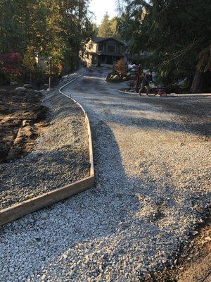 Driveway formed and ready for pour