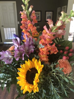 Beautiful flower arrangement from The Blossom Shop