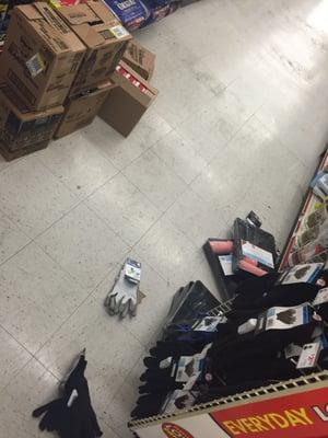 Who cares if it's on the floor. I swear every isle had things on the floor.