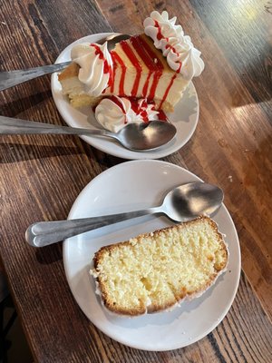 Homemade Lemon cake and cheesecake.