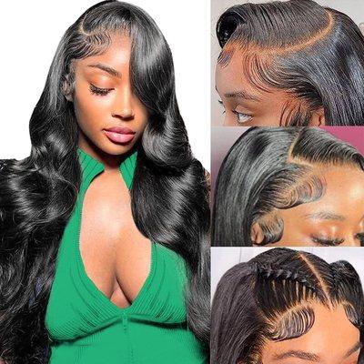 13x6 Lace Front Wigs Human Hair Pre Plucked 180 Density 26 Inch HD Body Wave Lace Front Wigs Human Hair 10A Frontal Wigs Human Hair $175